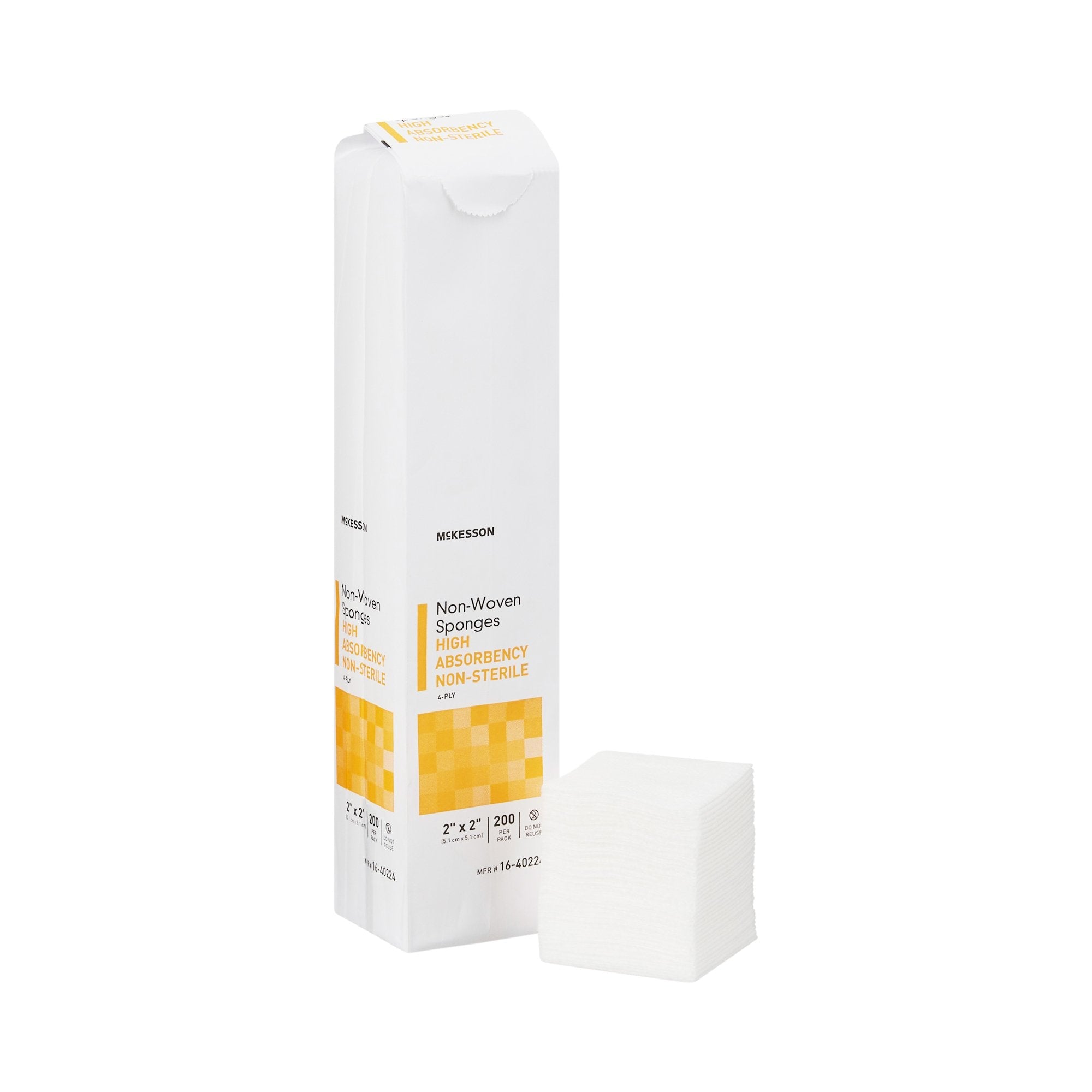 McKesson Nonwoven Sponge, 2 x 2 Inch, 4-Ply 16-40224