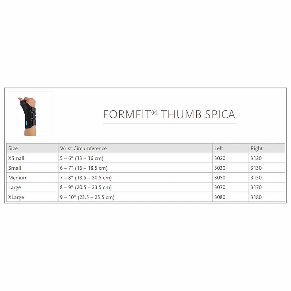 Ossur Formfit® Right Wrist Brace with Thumb Spica, Large 3170