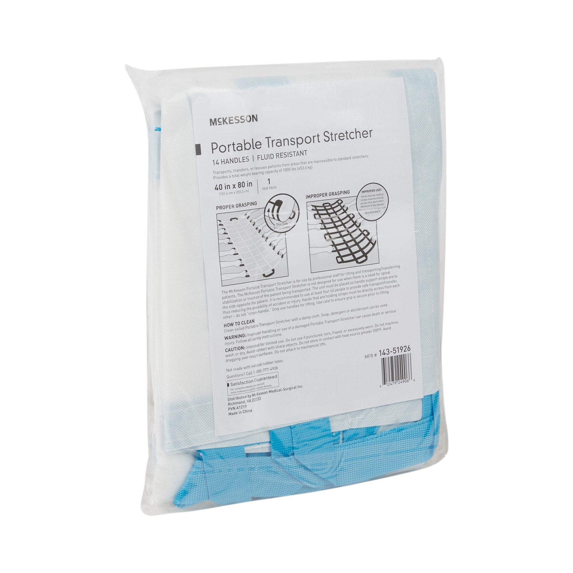 McKesson Transport Stretcher, 40 x 80 Inch 143-51926