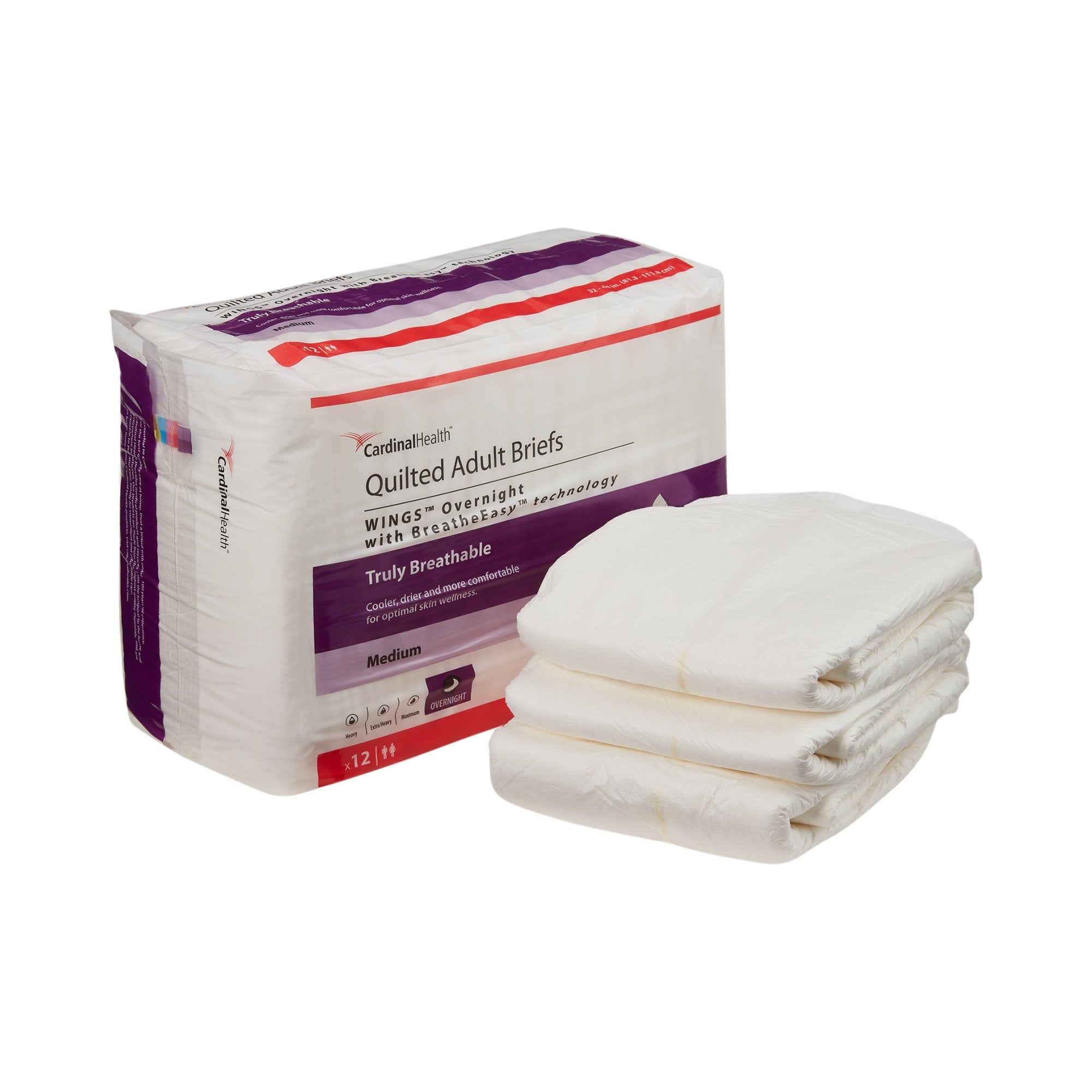 Wings™ Overnight Quilted Incontinence Brief, Medium 67033