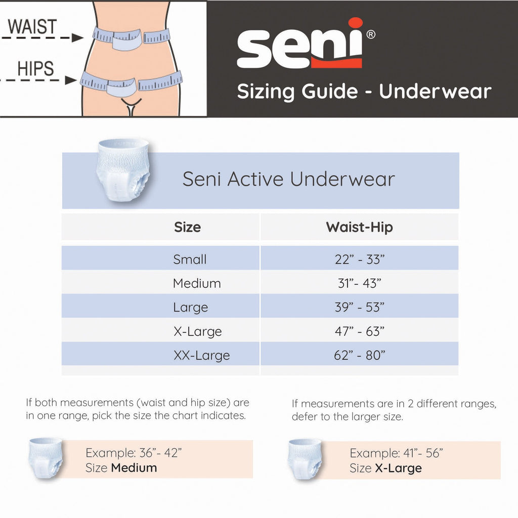 Seni® Active Classic Plus Moderate Absorbent Underwear, Extra Large S-XL14-AC2