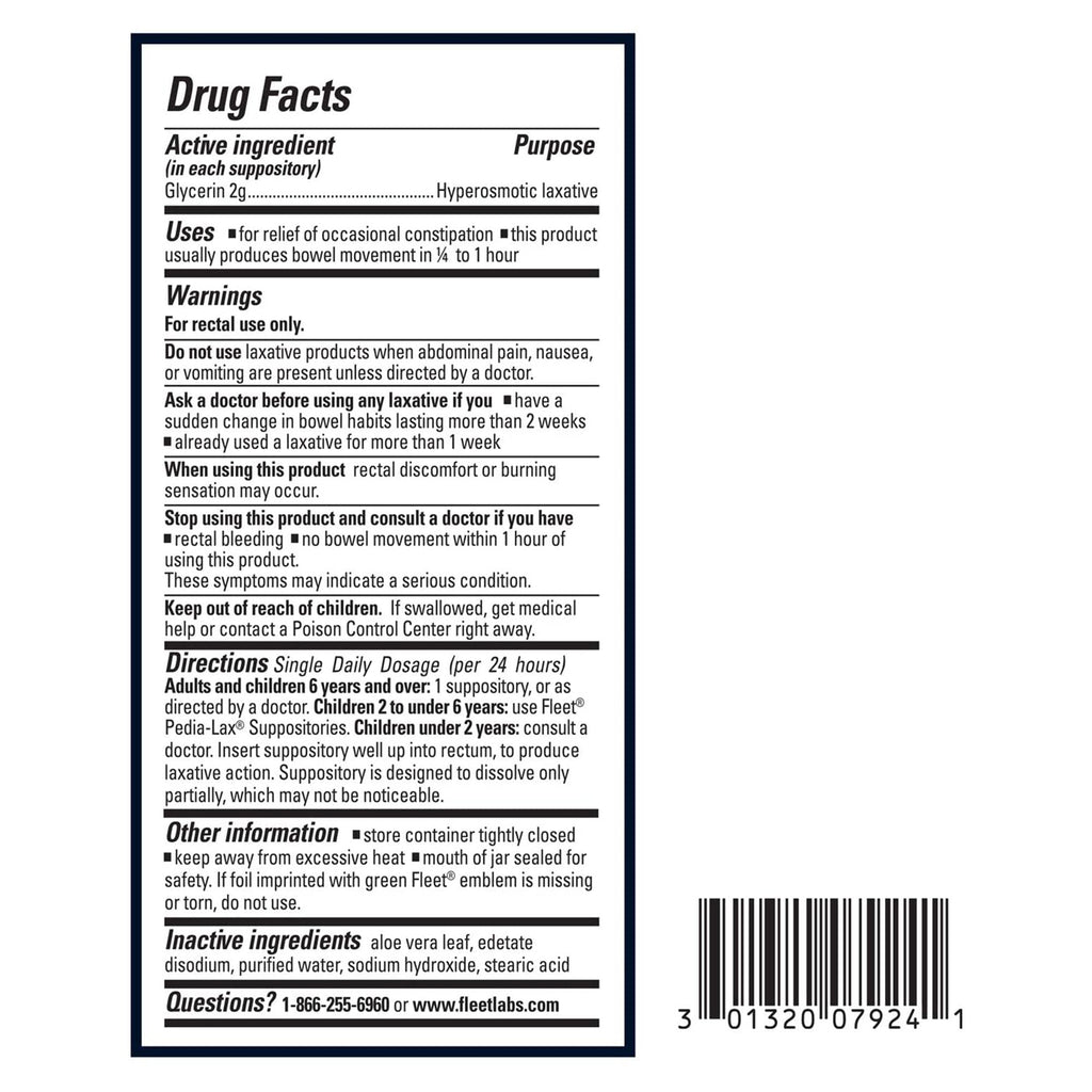 Fleet® Glycerin Laxative Suppository 00132007924