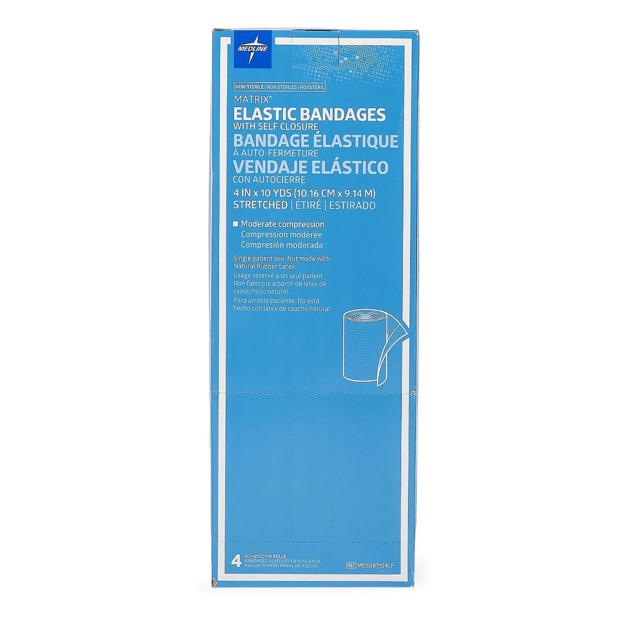 Compression Bandage 4 Inch X 10 Yard Hook and Loop Closure Tan NonSterile Standard Compression MDS087104LF