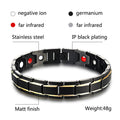 Men's Luxury Gold Plated SS Magnetic Energy Bracelet Bangle