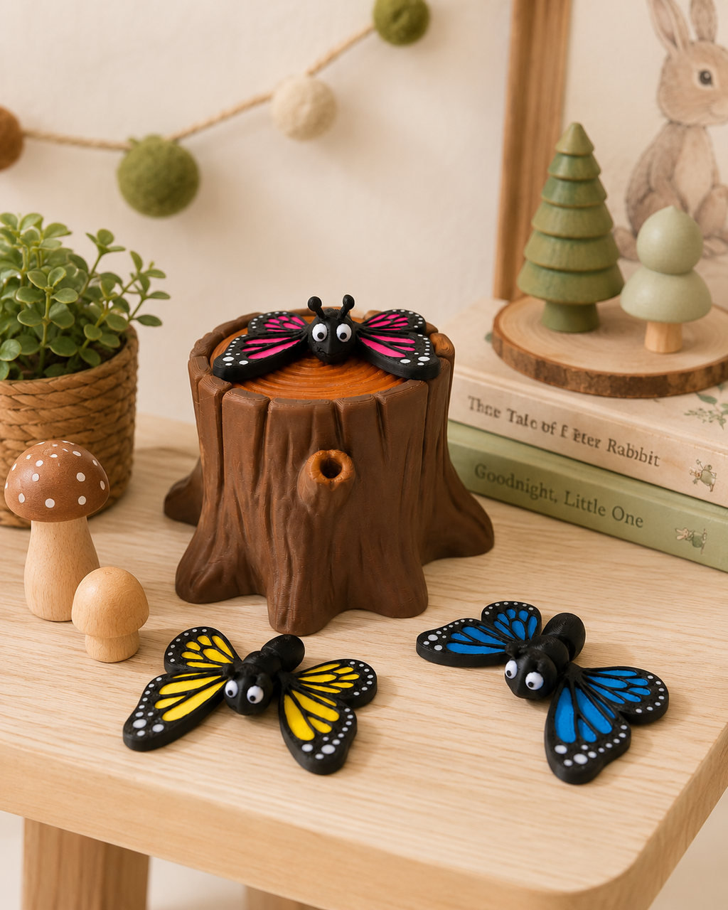 Butterfly Playset with Tree Stump
